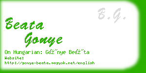 beata gonye business card